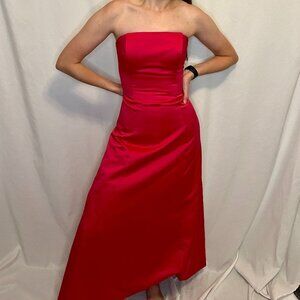 After Six Hot Pink Strapless Gown